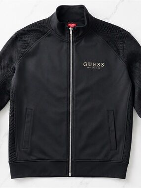 Guess Black Jacket with Silver Logo Accent